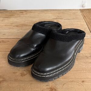 Proenza Schouler Black Leather Mule Clogs